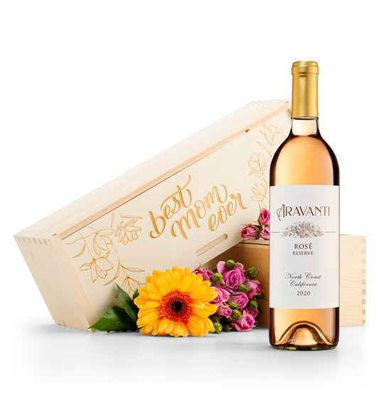 Best Mom Ever Wine Crate with Aravanti Rosé