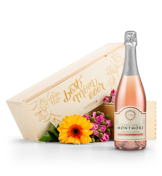 Best Mom Ever Wine Crate with Chateau Montmore Sparkling Rosé